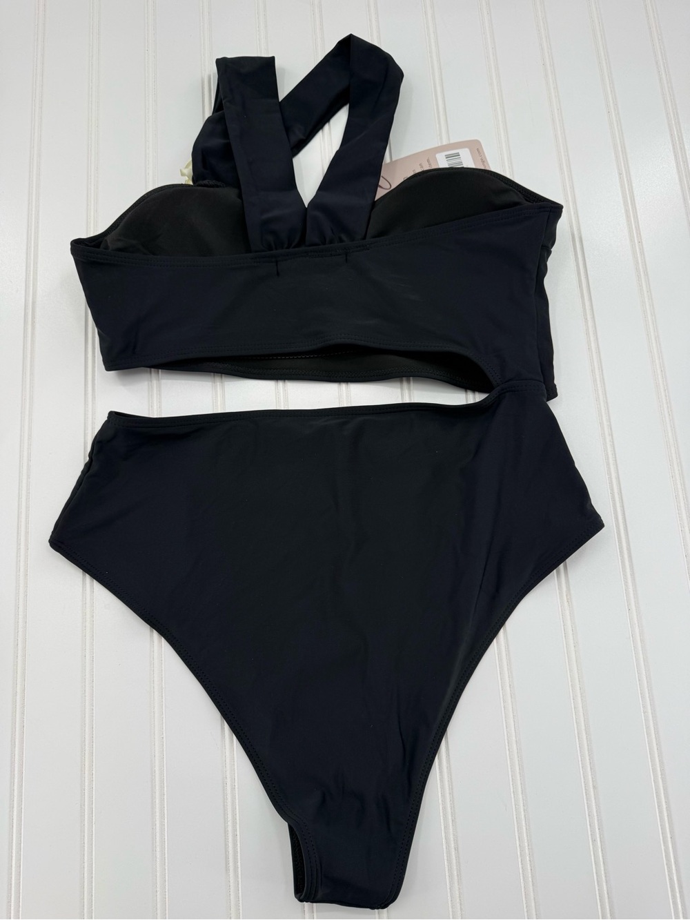 NWT Knit and Lounge One Shoulder Floral Detail Asymmetrical High Waist Swimsuit - Picture 11 of 14